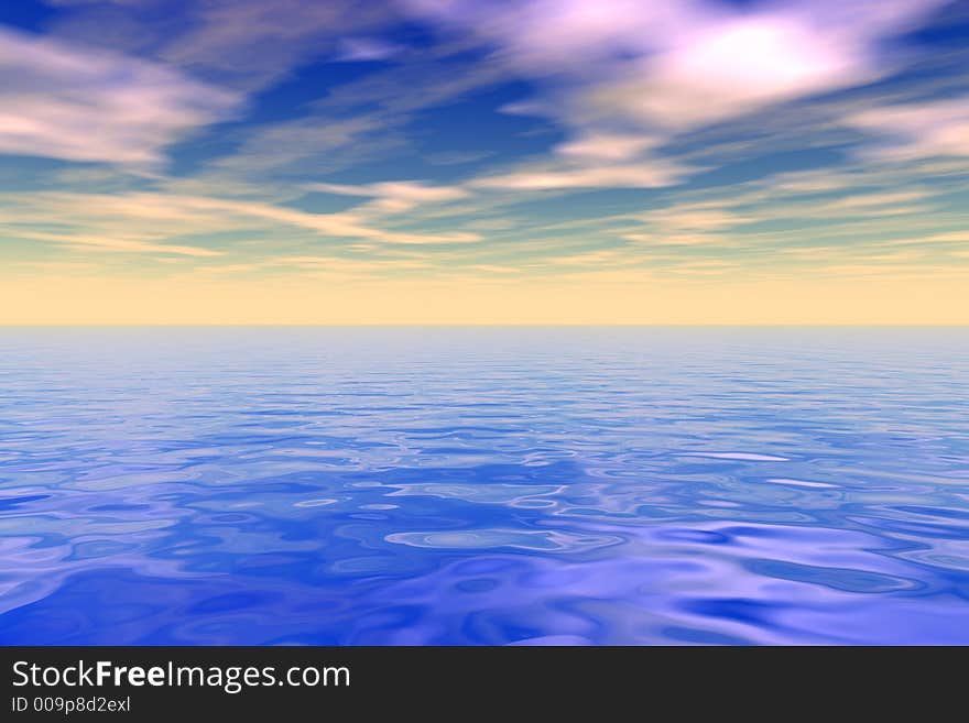 3d sea and sky - digital artwork. 3d sea and sky - digital artwork