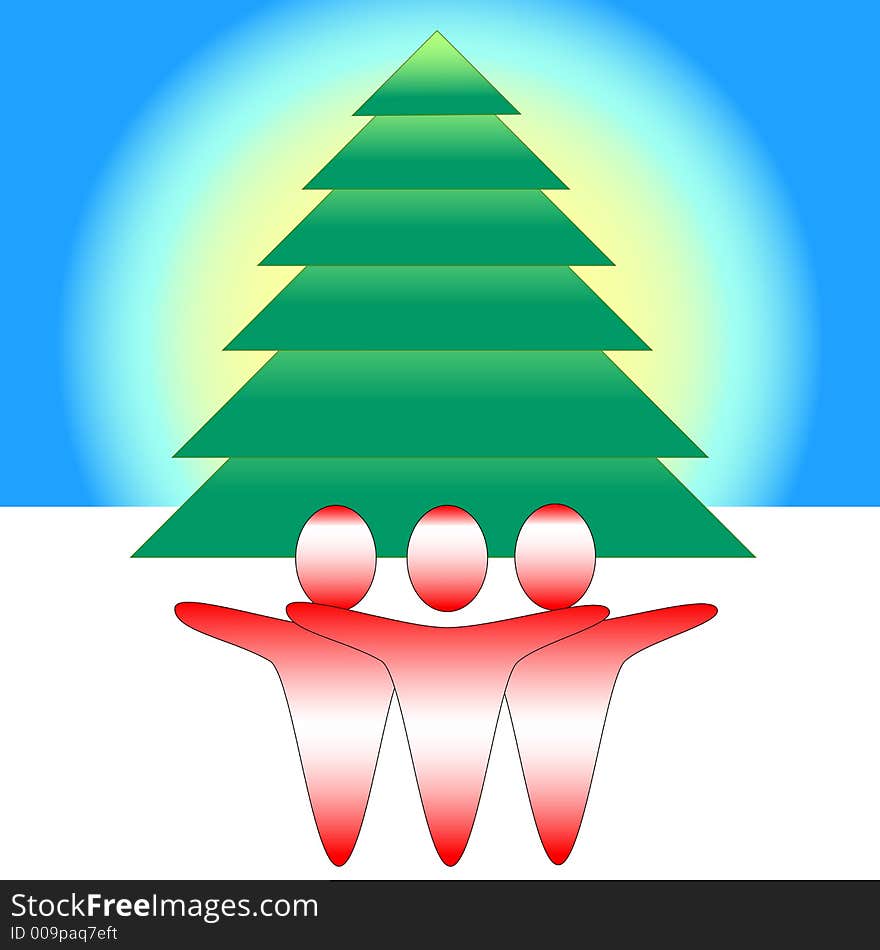 Customizable generic vector computer illustration of a abstract christmas scene.