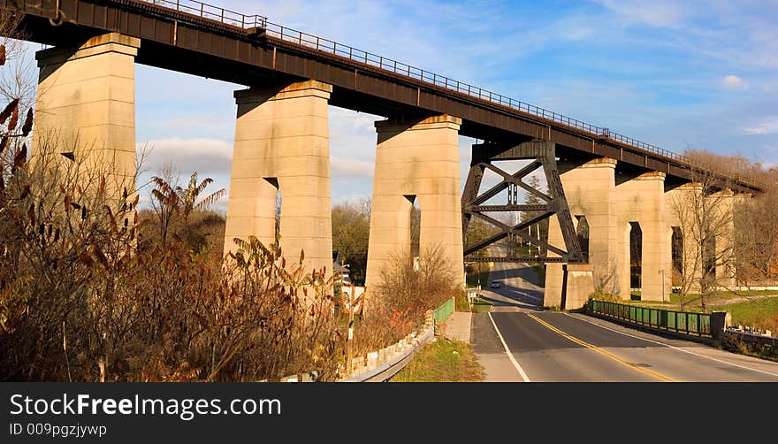 Old Railway Bridge Overpass In St Thomas Ontario, Canada. Old Railway Bridge Overpass In St Thomas Ontario, Canada.