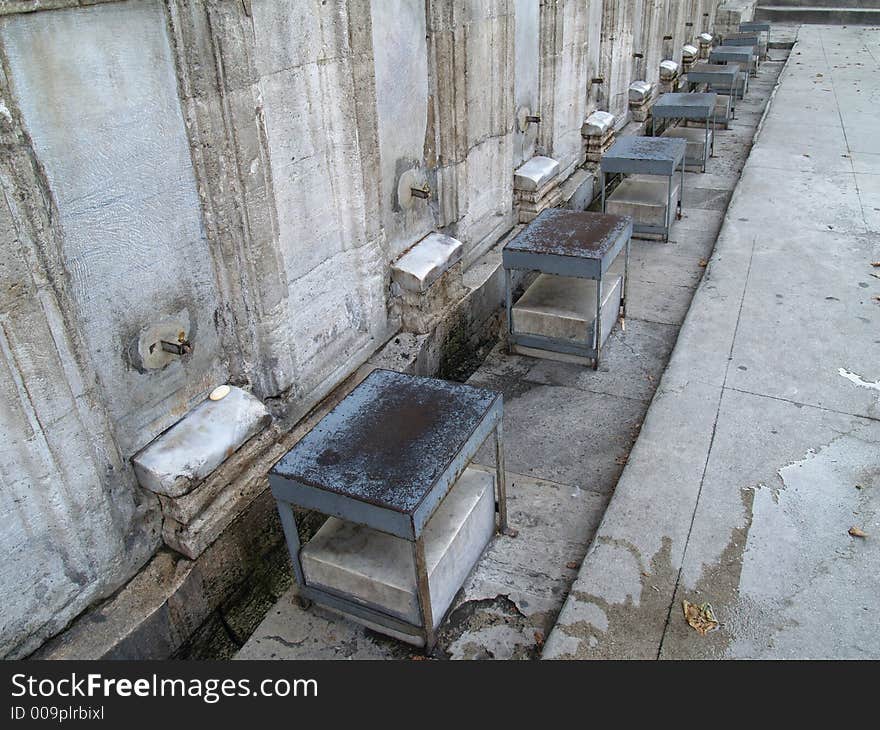 Washing Place Outside The Blue Mosque In Istanbul