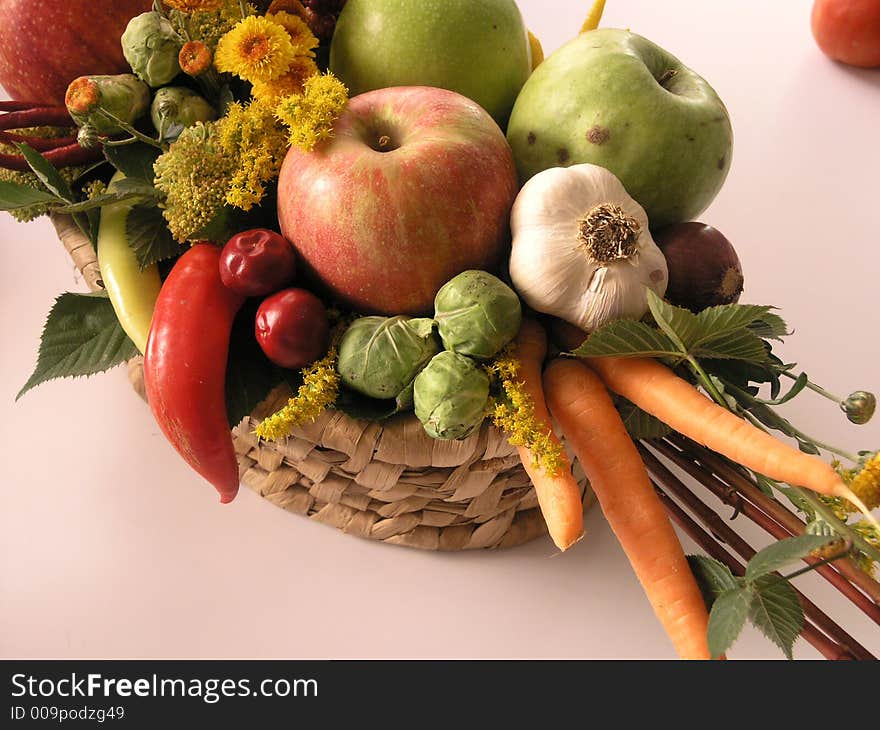 Arrangement of Vegetables and fruits