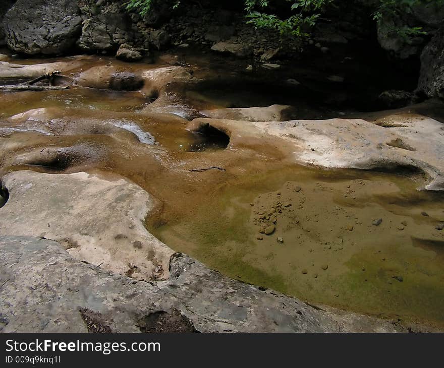 Cascads on the mountain river