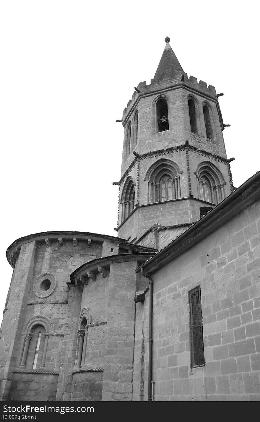 Church of St.Maria la Real, Sanguesa, Navarra, Spain, over white. Church of St.Maria la Real, Sanguesa, Navarra, Spain, over white