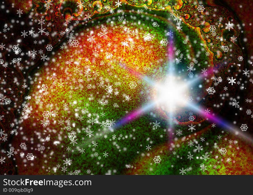 Christmas snow flakes on colorful background