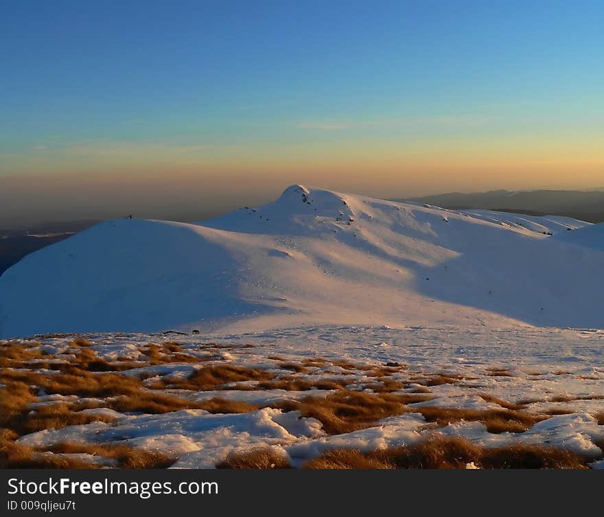 Mountain Sunset In Winter Time III