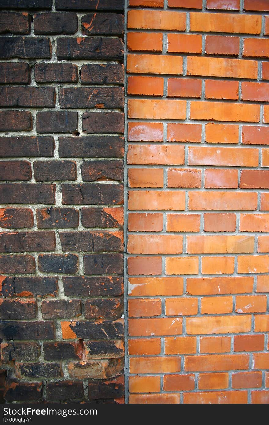 Red-black old bricks wall. Red-black old bricks wall