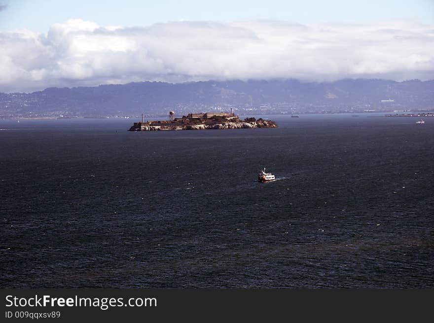 Alcatraz Island - The Rock - view from Golden Gate Bridge