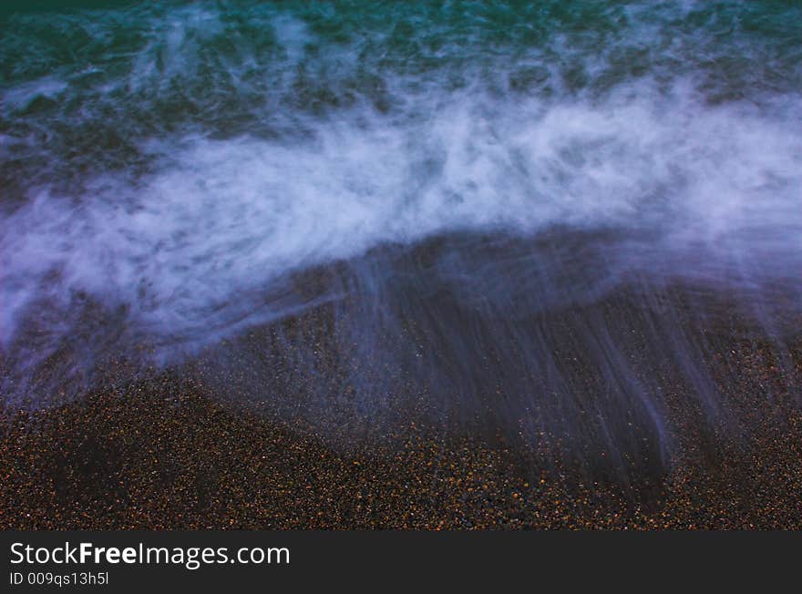 Blue sea and sand, long exposure, Sochi, Russia