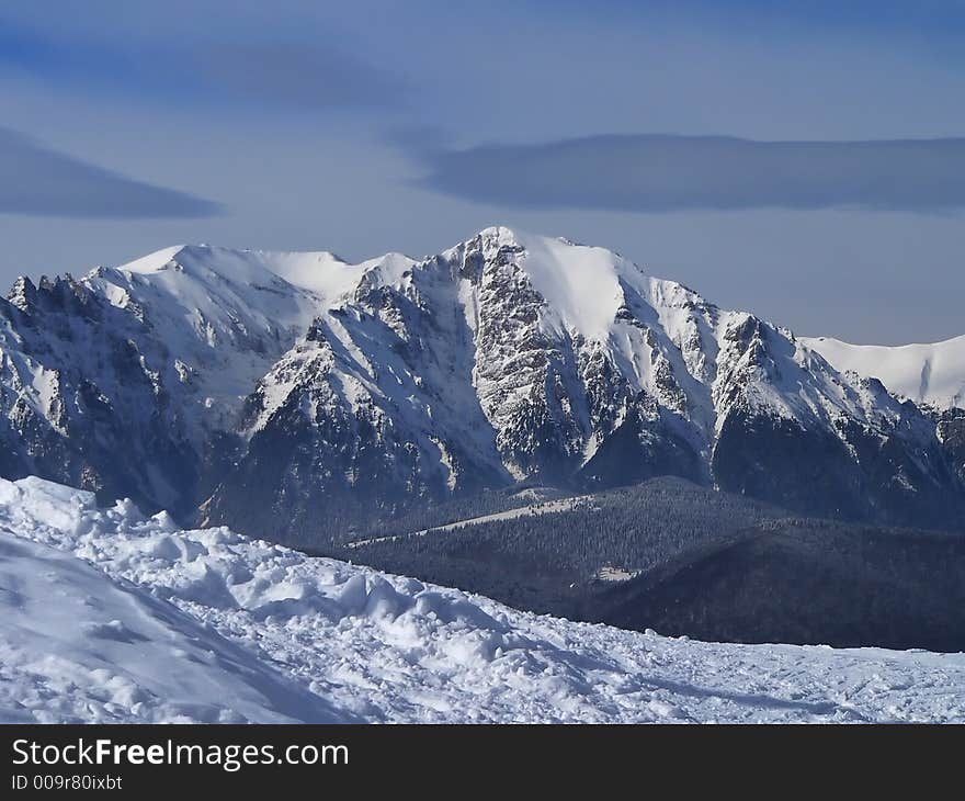 Mountain landscape on winter time. Mountain landscape on winter time