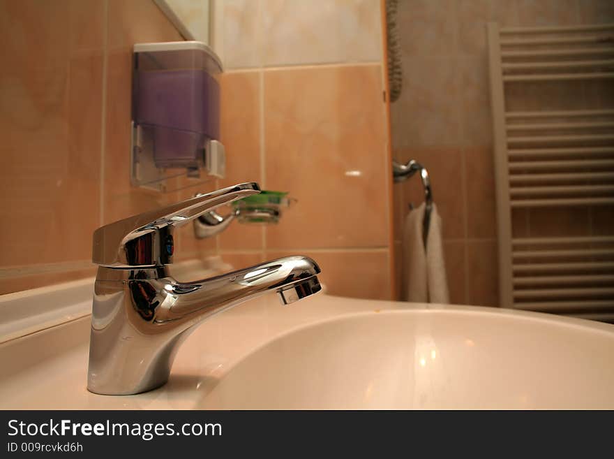 Wash-hand basin in luxury bathroom