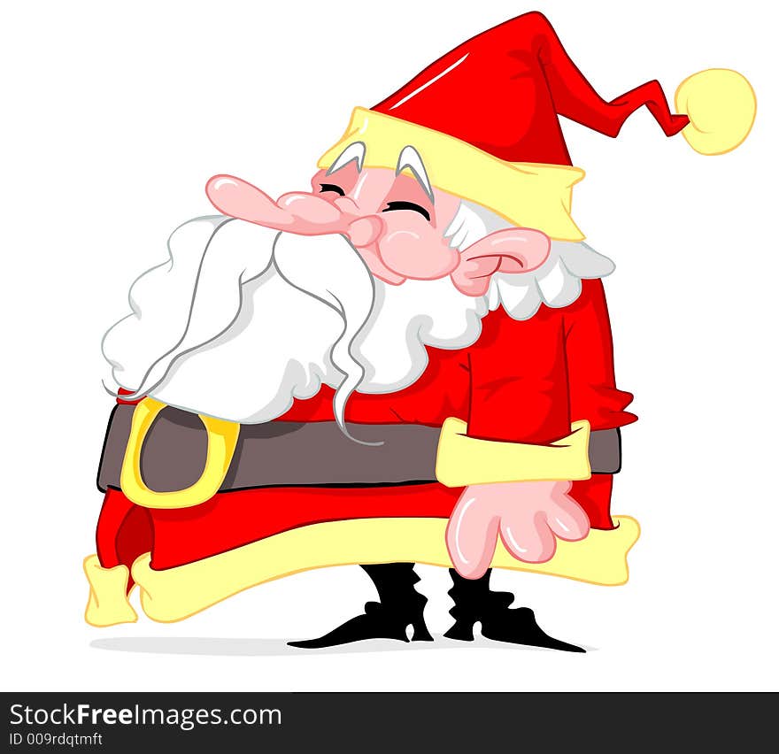 Fat santa claus greeting card