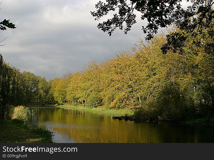 Lake and trees in autumn