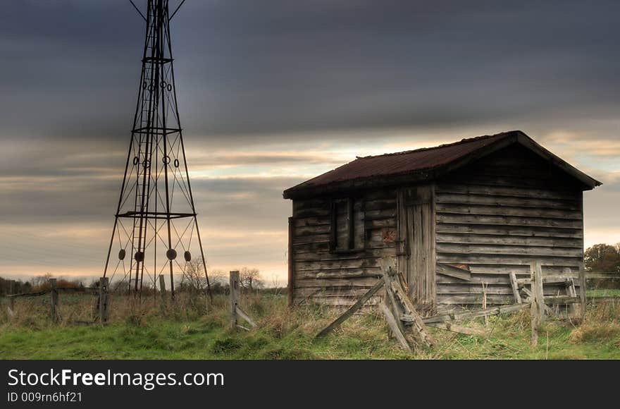 Run down wooden shed in the countryside. Run down wooden shed in the countryside