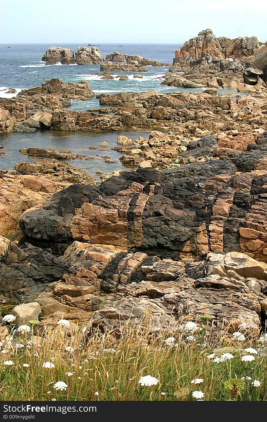 The whole of the northernmost stretch of the Breton coast, from Bréhat to Trégastel, has loosely come to be known as the Côte de Granit Rose. There are indeed great granite boulders scattered in the sea around the island of Bréhat, and at the various headlands to the west, but the most memorable stretch of coast lies around Perros-Guirec, where the pink granite rocks are eroded into fantastic shapes. The whole of the northernmost stretch of the Breton coast, from Bréhat to Trégastel, has loosely come to be known as the Côte de Granit Rose. There are indeed great granite boulders scattered in the sea around the island of Bréhat, and at the various headlands to the west, but the most memorable stretch of coast lies around Perros-Guirec, where the pink granite rocks are eroded into fantastic shapes.