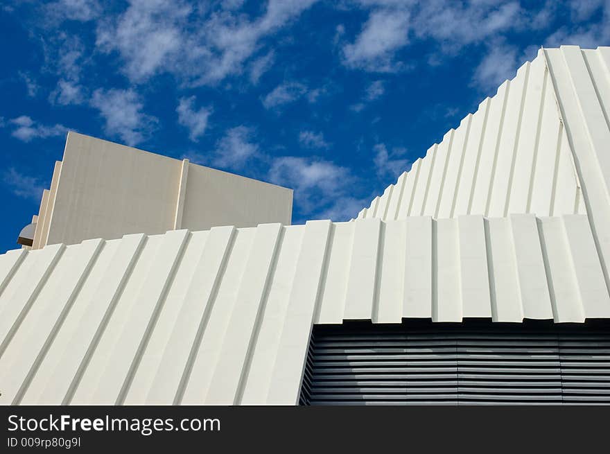 Perth entertainment centre-architectural abstract; made of corrugated iron and steel and concrete