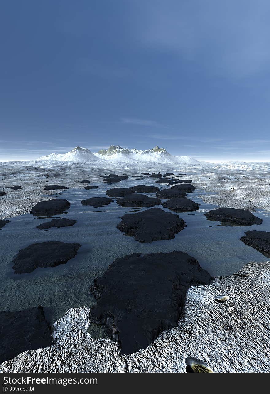 Icy Mountain Landscape