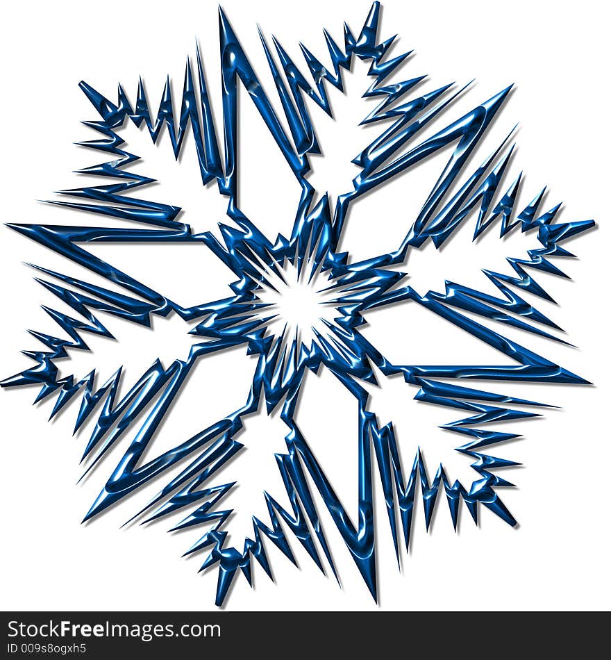 Another one fine snowflake on white