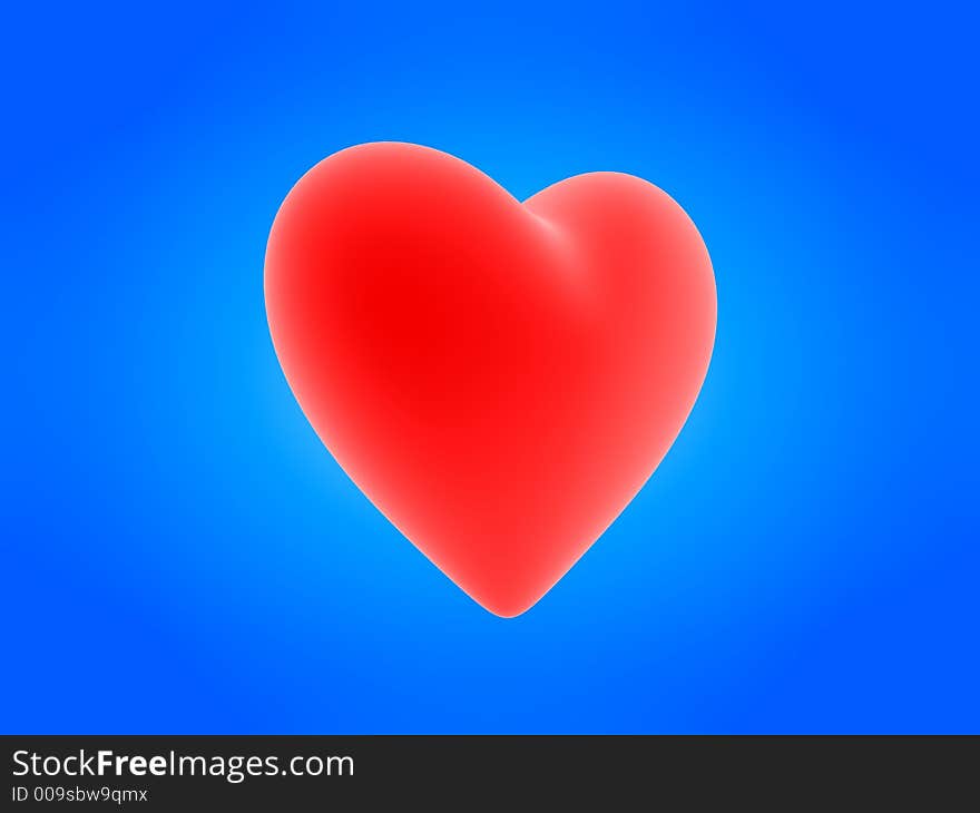 Red heart on a blue background