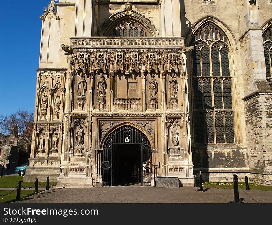 A front of a church in england