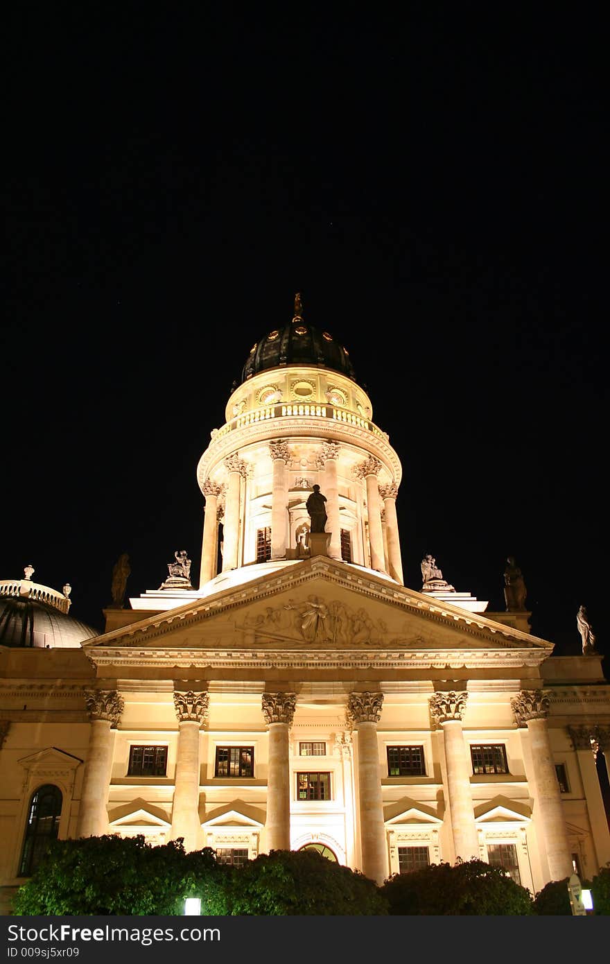 Portrait view of illuminated building. Portrait view of illuminated building