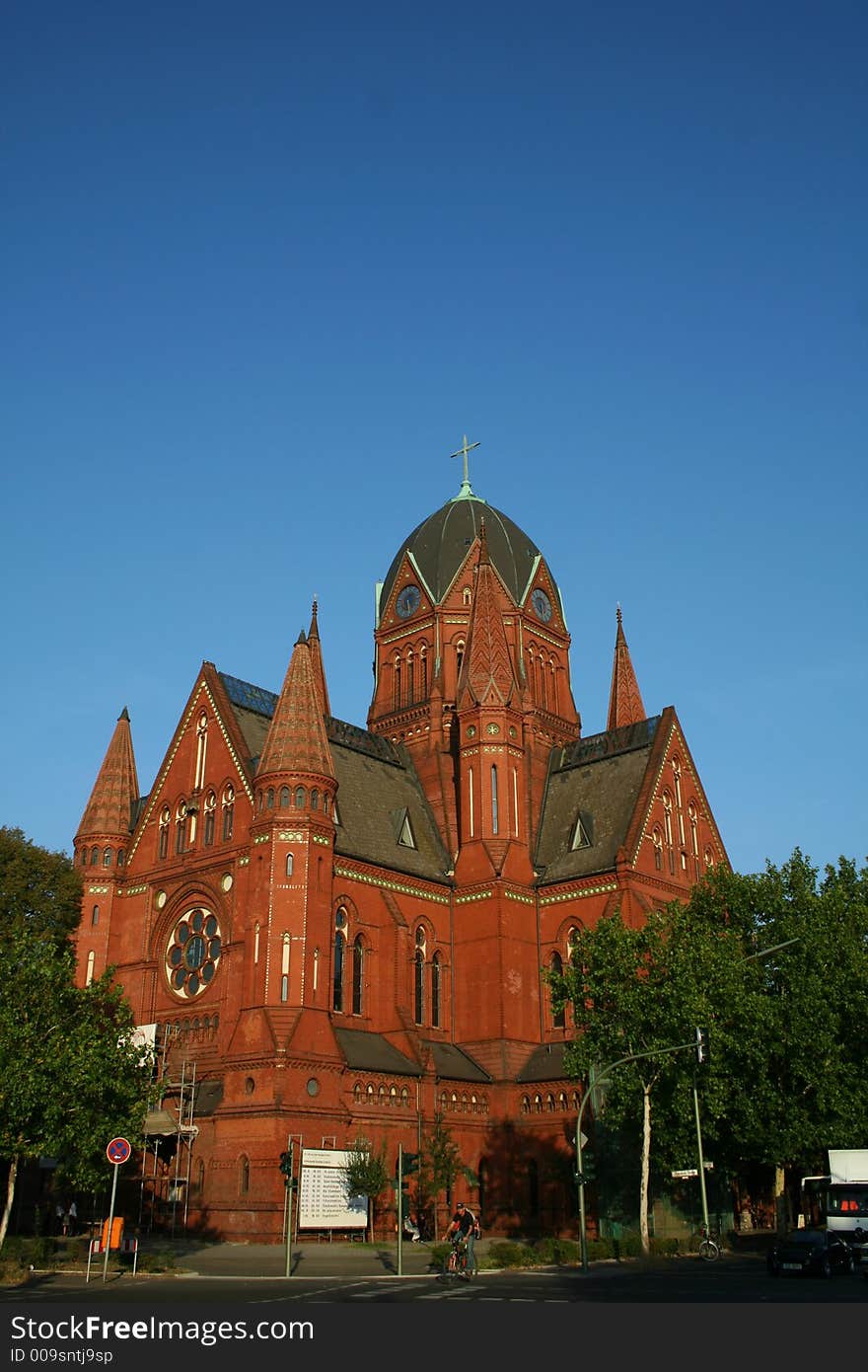 Red brick church in berlin