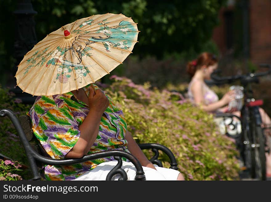 Old woman in park