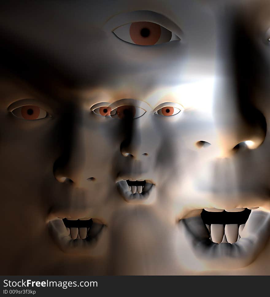 My vision of a abstract nightmare with a set of faces that could be some form of nasty ghost. My vision of a abstract nightmare with a set of faces that could be some form of nasty ghost.