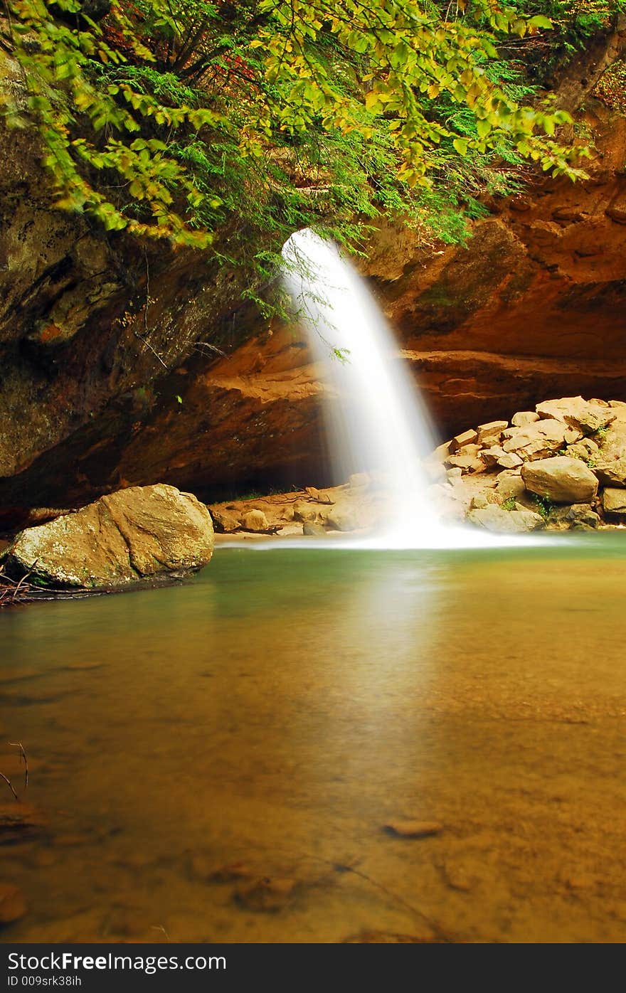 Lower Falls at Old Man's Cave, Hocking Hills State Park, Ohio. Lower Falls at Old Man's Cave, Hocking Hills State Park, Ohio