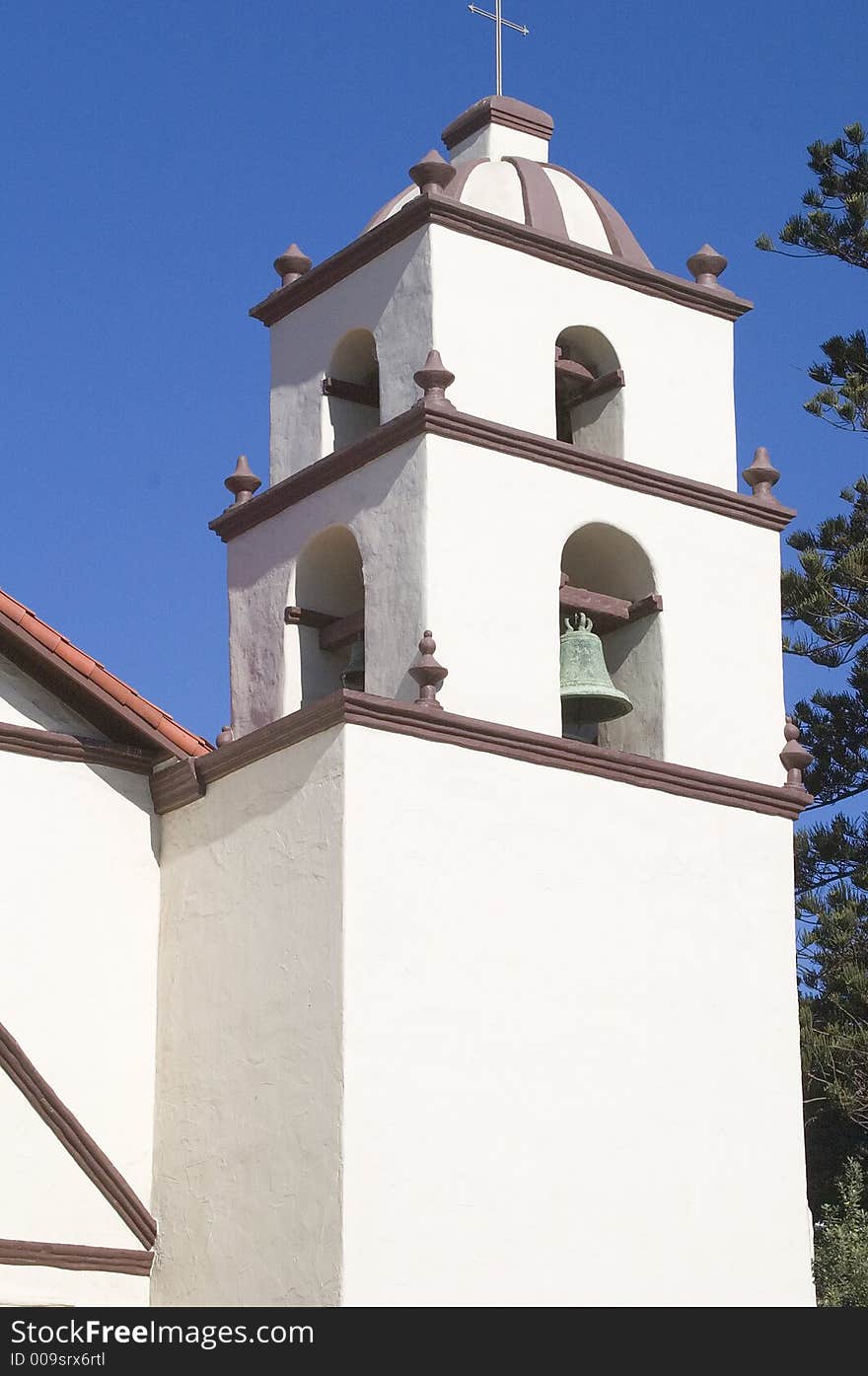 Bell tower of an old California mission.