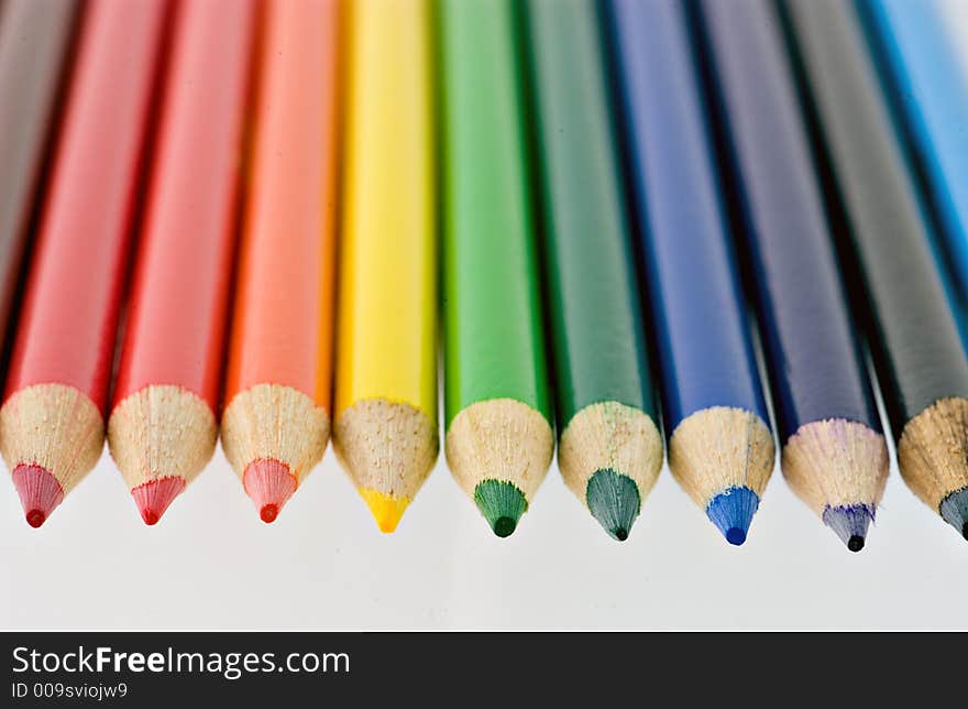 Group of colored school pencils. Group of colored school pencils