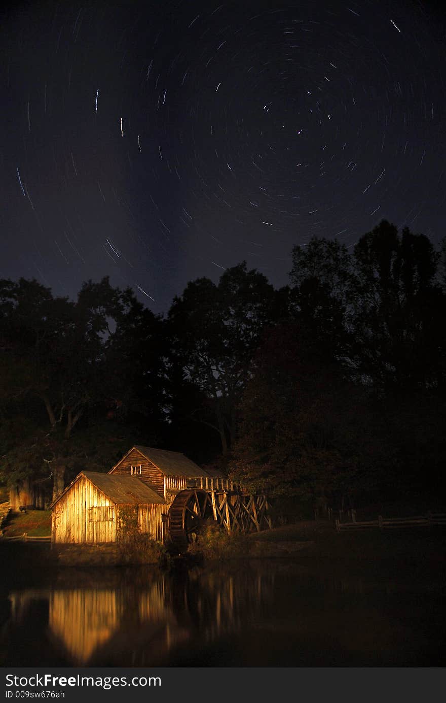 Star Trails Over Marby Mill