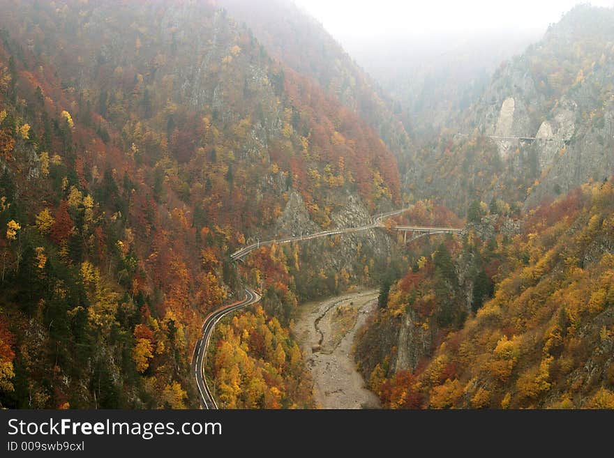 Reaven roads on Transfagarasan climbing at 2034 m high in Fagaras Mountains. Reaven roads on Transfagarasan climbing at 2034 m high in Fagaras Mountains