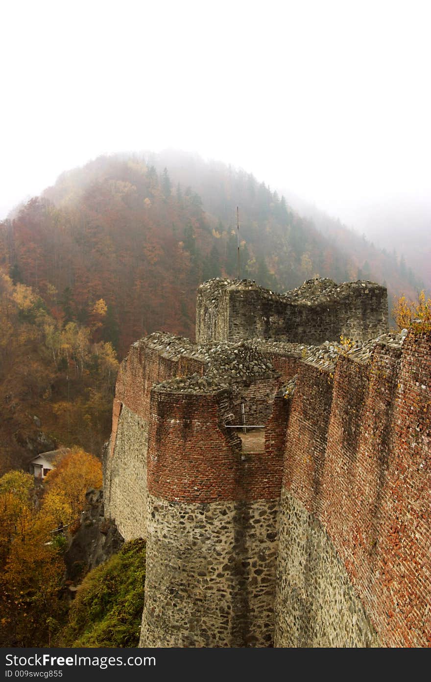 Tower view from Poenari Castle the original Vlad Tepes (Dracula) headquarter. Tower view from Poenari Castle the original Vlad Tepes (Dracula) headquarter