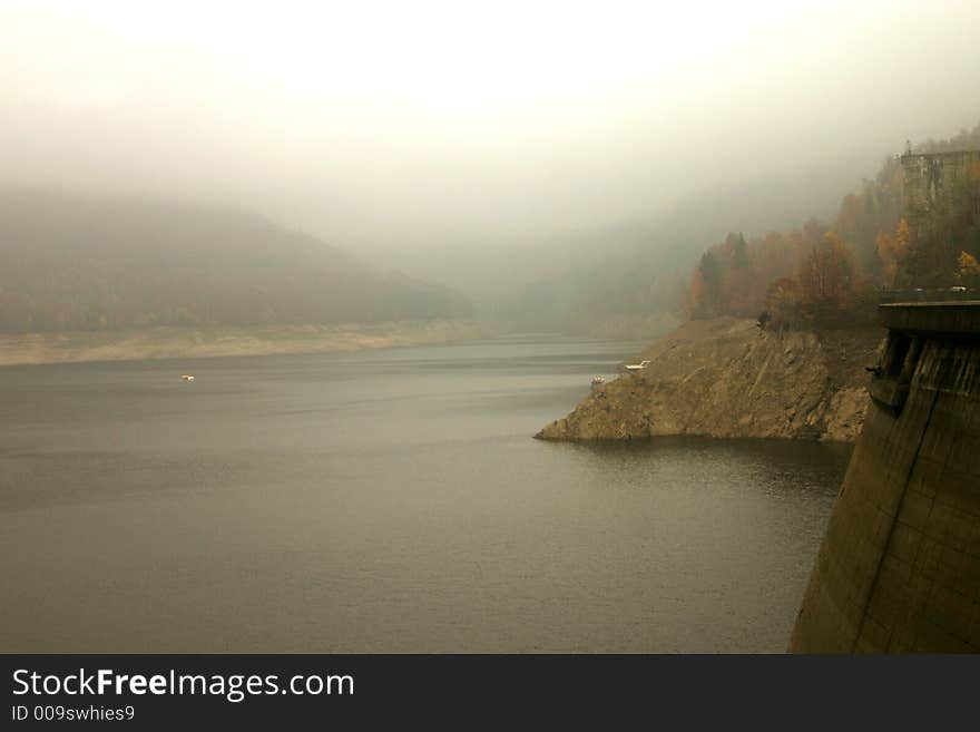 Magic lake of Vidraru Dam - Romania, 166 m hight, 465 millions mc, build in 1966