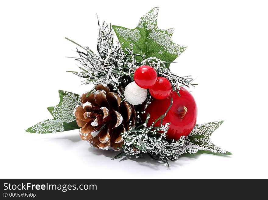 Christmas season ornaments on a white background for use on multiple designs. Christmas season ornaments on a white background for use on multiple designs