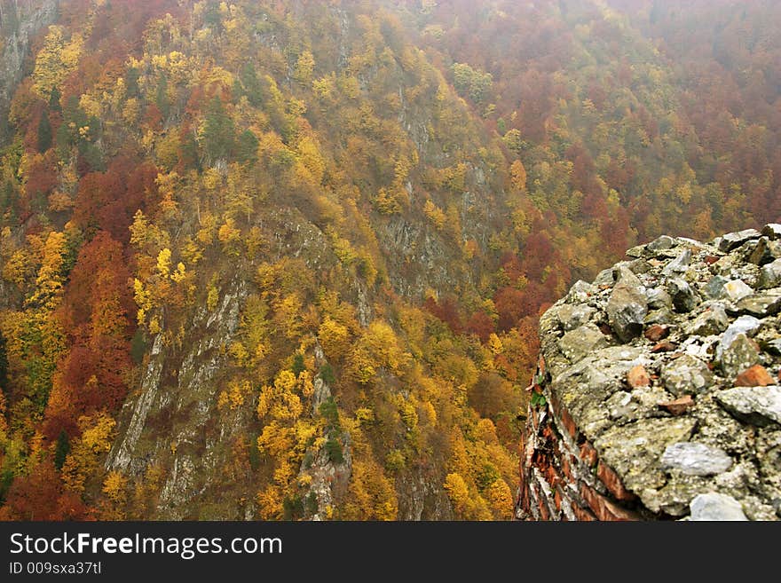 Tower view at Poenari Castle the original Vlad Tepes (Dracula) headquarter