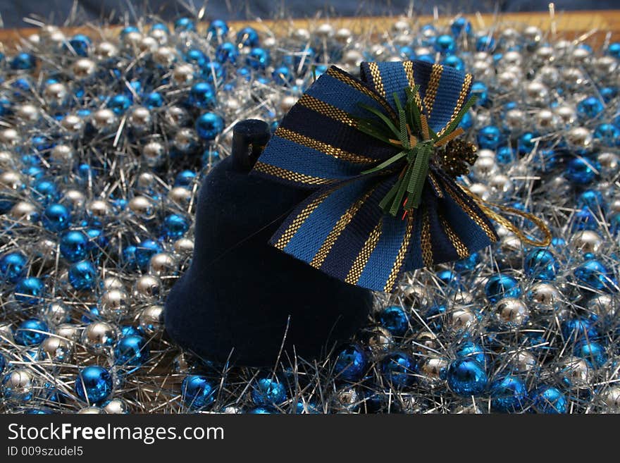 Christmas composition with bells and decorative chain. Christmas composition with bells and decorative chain