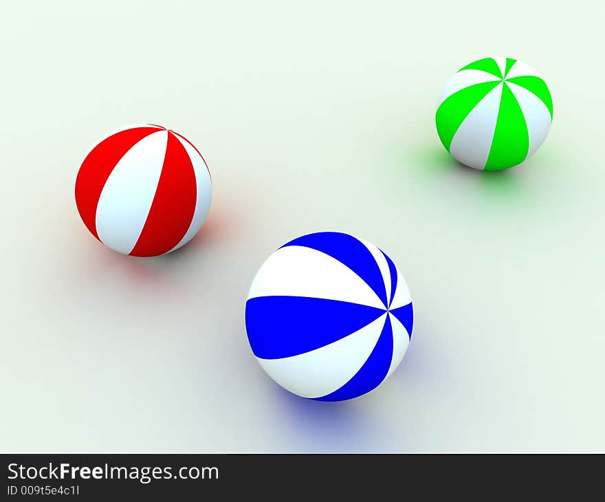 Varicoloured child's balls for games outdoor