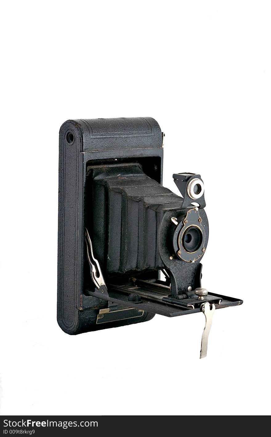 Detailed shot of an antique bellows type camera. Detailed shot of an antique bellows type camera