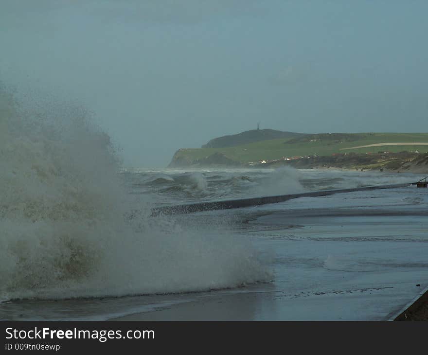 Storm in wissant, pas-de-calais, france