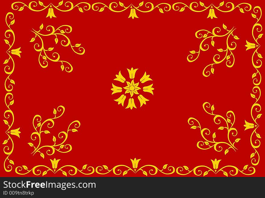 Floral background in red - vector illustration. Floral background in red - vector illustration