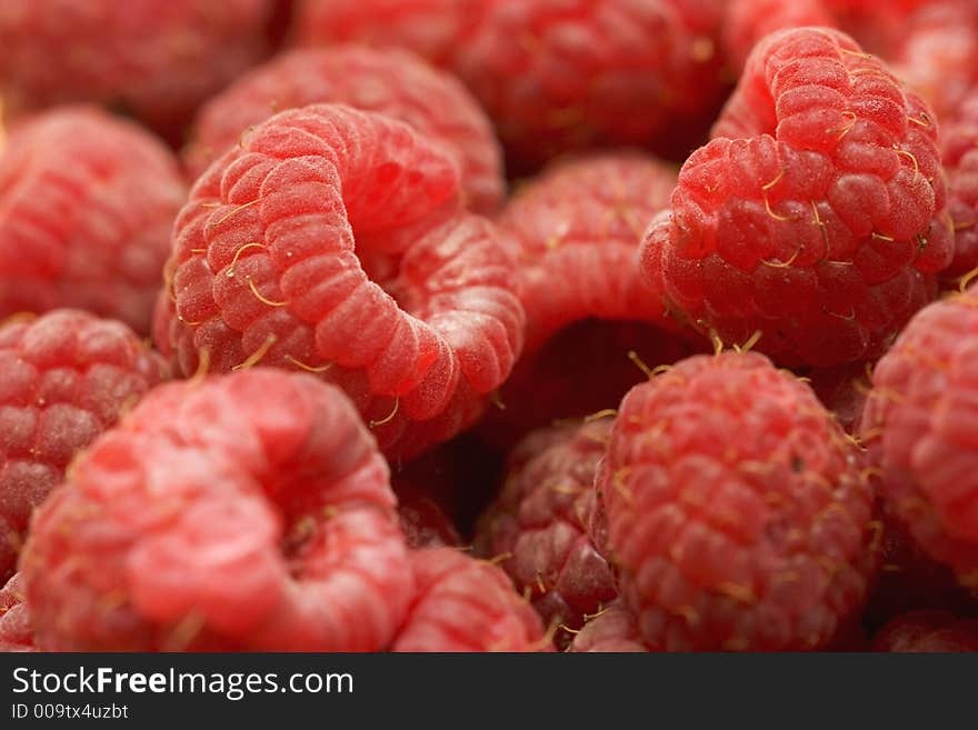 Close-up photo of raspberries