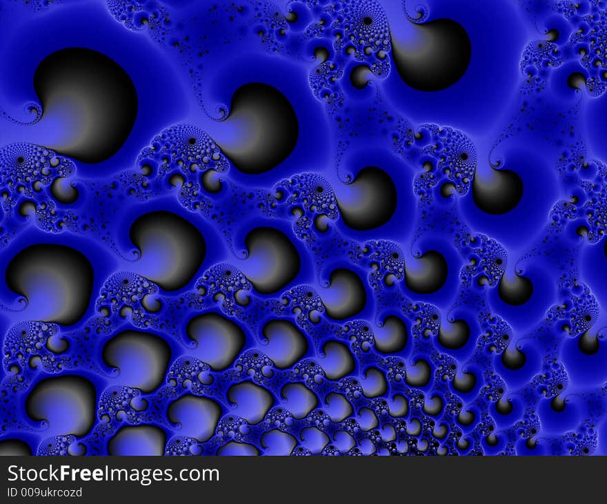 Dark blue fractal with orbs. Dark blue fractal with orbs