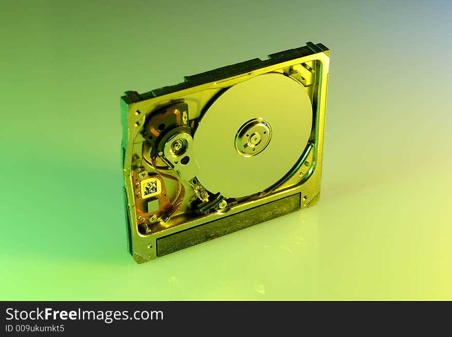 Photo of a Computer Hard Drive With Gel Lighting