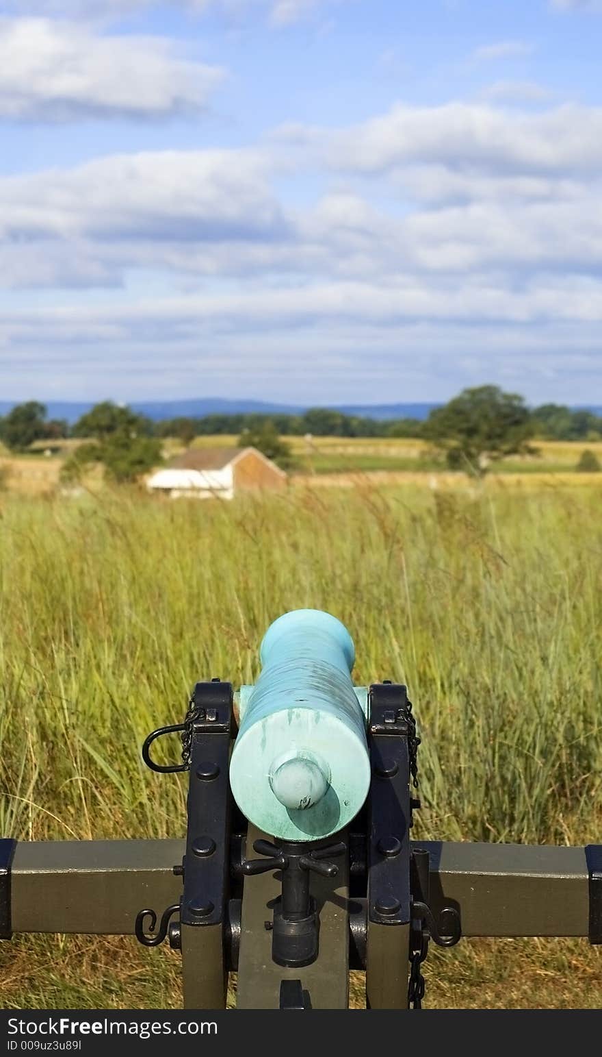 Civil War Cannon From Behind Gettysburg Pennsylvania