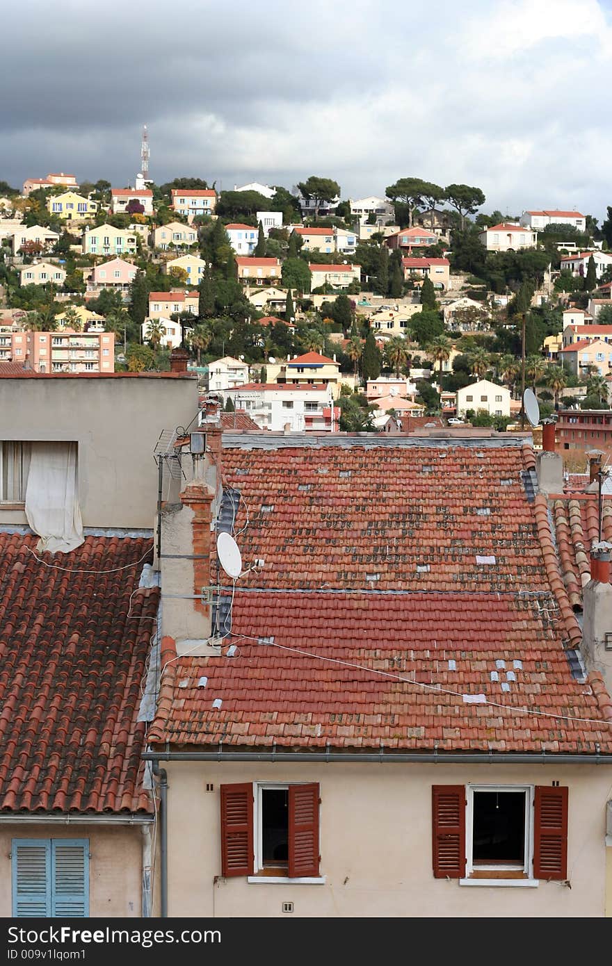 View of skyline of hyeres, france. View of skyline of hyeres, france