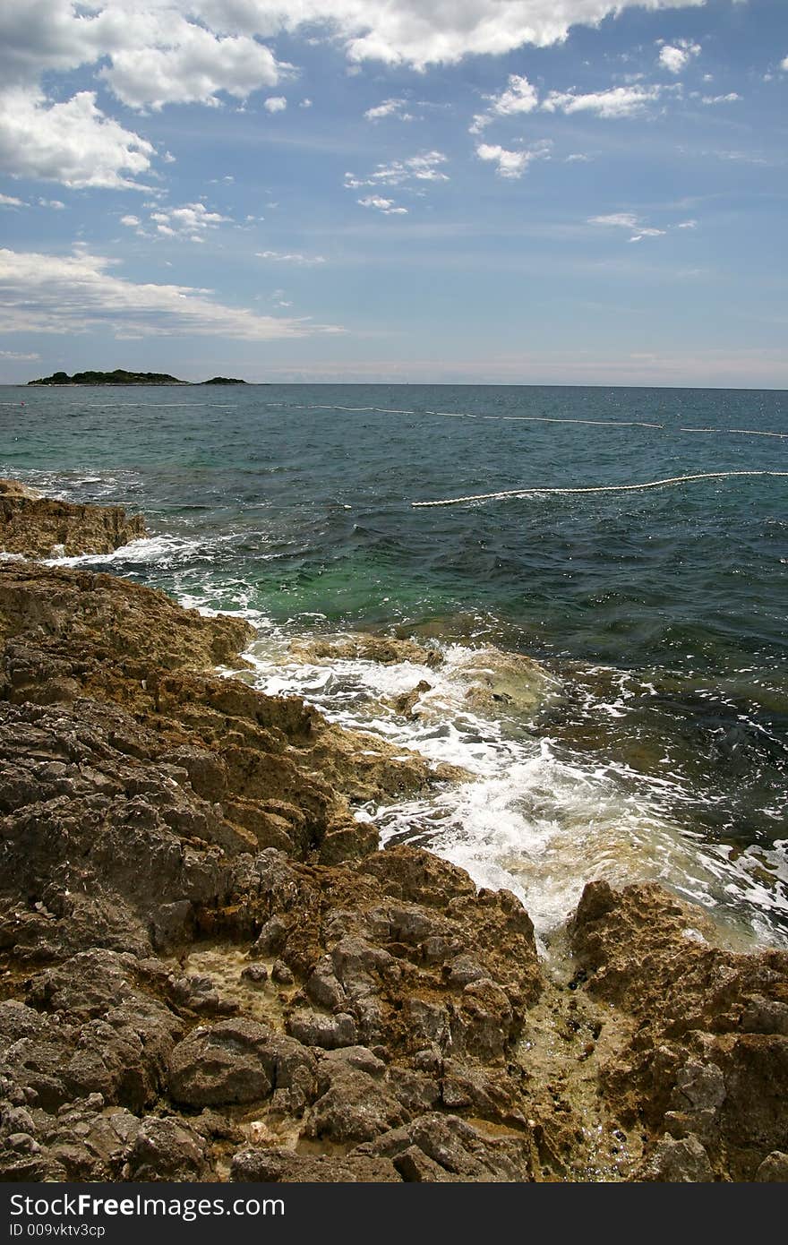 Coast line with cloudy sky. Coast line with cloudy sky