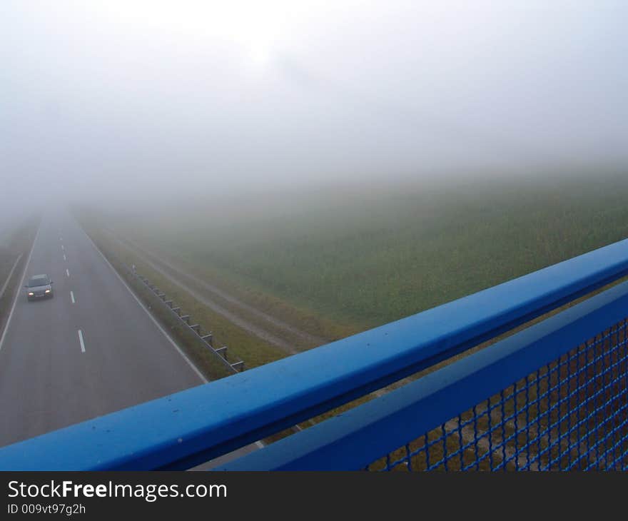 A bridge over a street at heavy fog. Nov. 06. A bridge over a street at heavy fog. Nov. 06