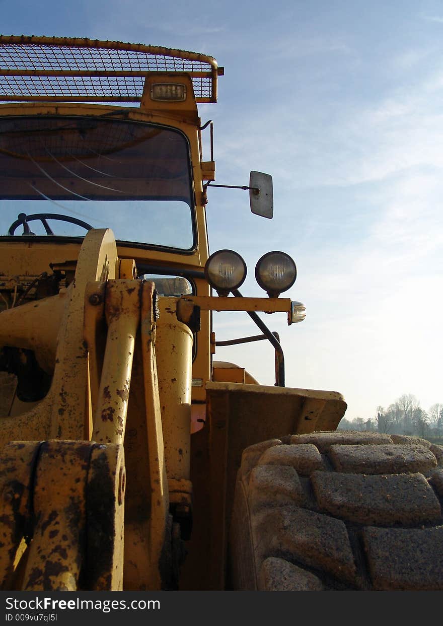 Front of an caterpillar machine. Front of an caterpillar machine.