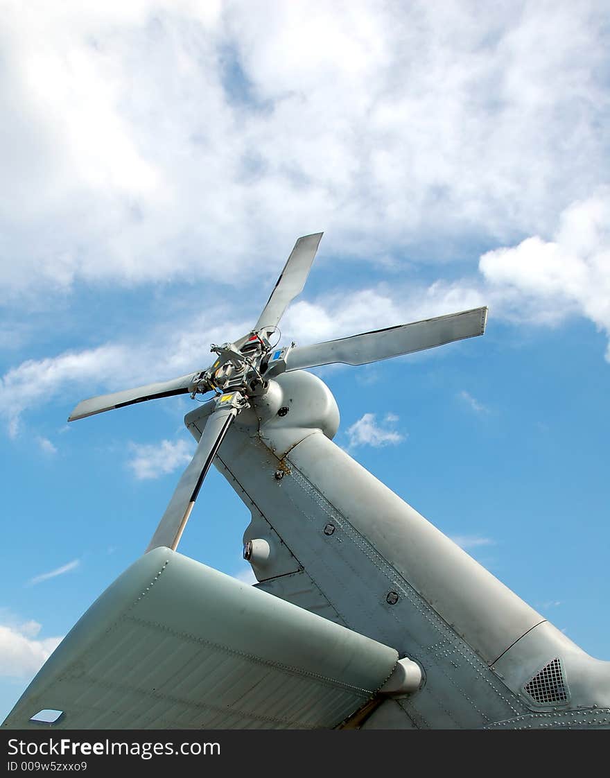 Tail rotor of navy helicopter